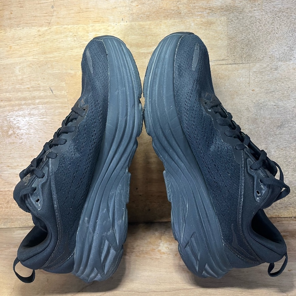 Hoka One One Bondi 8 REFLECTIVE Womens Size 9 Running Shoes Sneakers Black - Picture 6 of 12